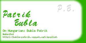 patrik bubla business card